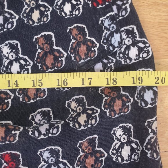 Ernest Le Gamin All Over Teddy Bear Slim Straight Mid Rise Jeans 28W/29L - Picture 14 of 16